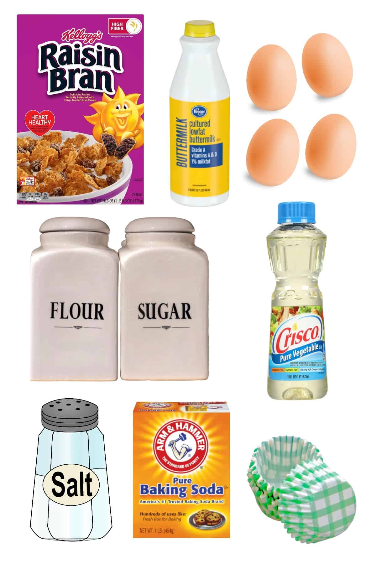 Raisin Bran Muffin Ingredients.