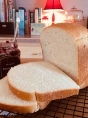 White Bread made in the bread machine.