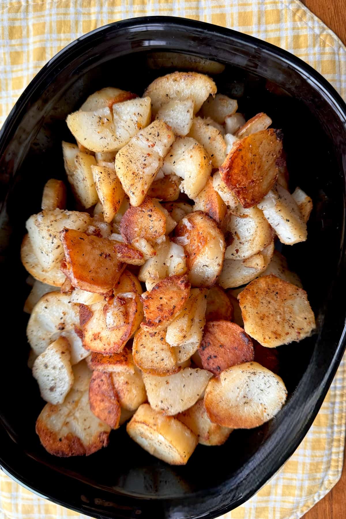 dish of crispy potatoes.
