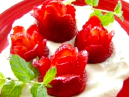 Strawberry Roses With Chantilly Cream - The Vintage Cook