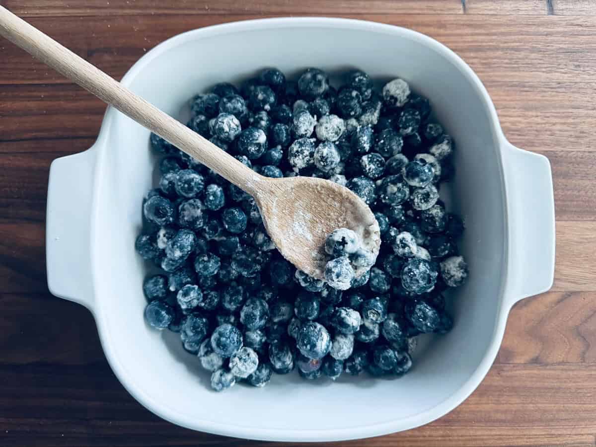 coated blueberries.