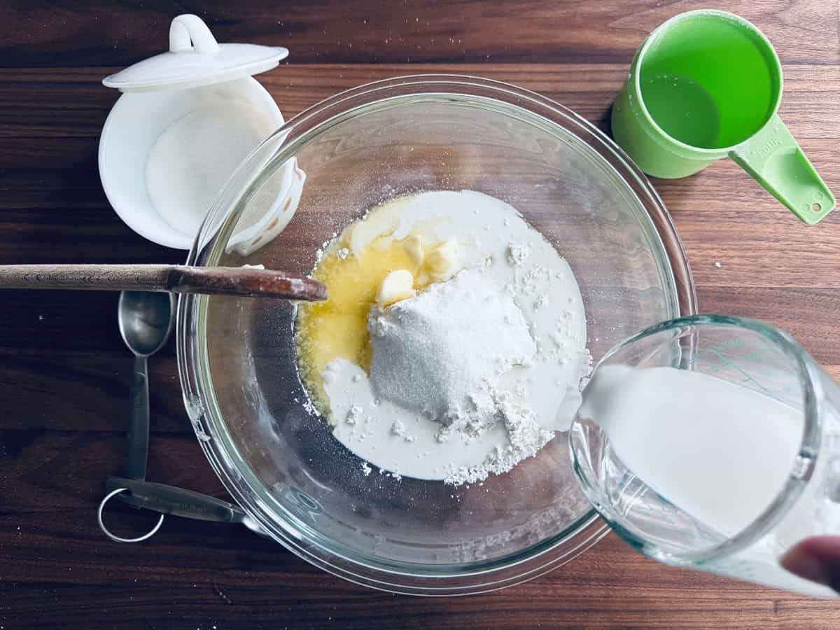 biscuit ingredients in a bowl.