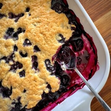Blueberry Cobbler made with fresh blueberries.