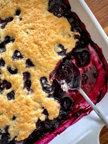 Blueberry Cobbler made with fresh blueberries.