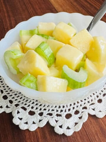 Bowl of waldorf salad.