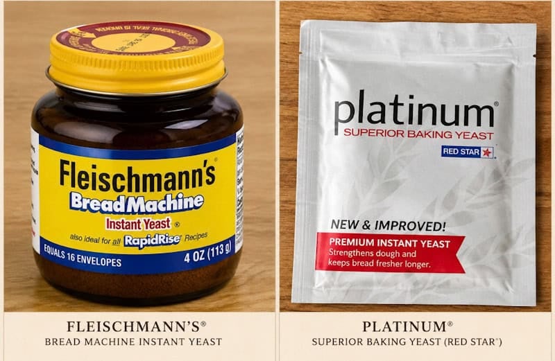 Fleschmann's yeast and Red Star Instant.