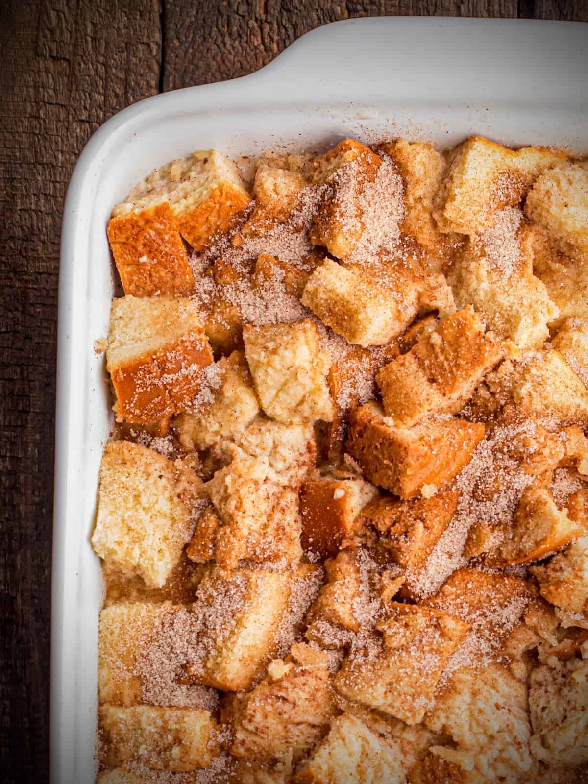 Cinnamon Sugar on top of brioche.