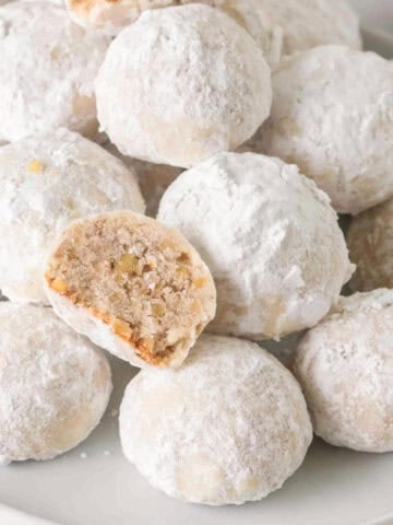 Sugar coated Snowball cookies.